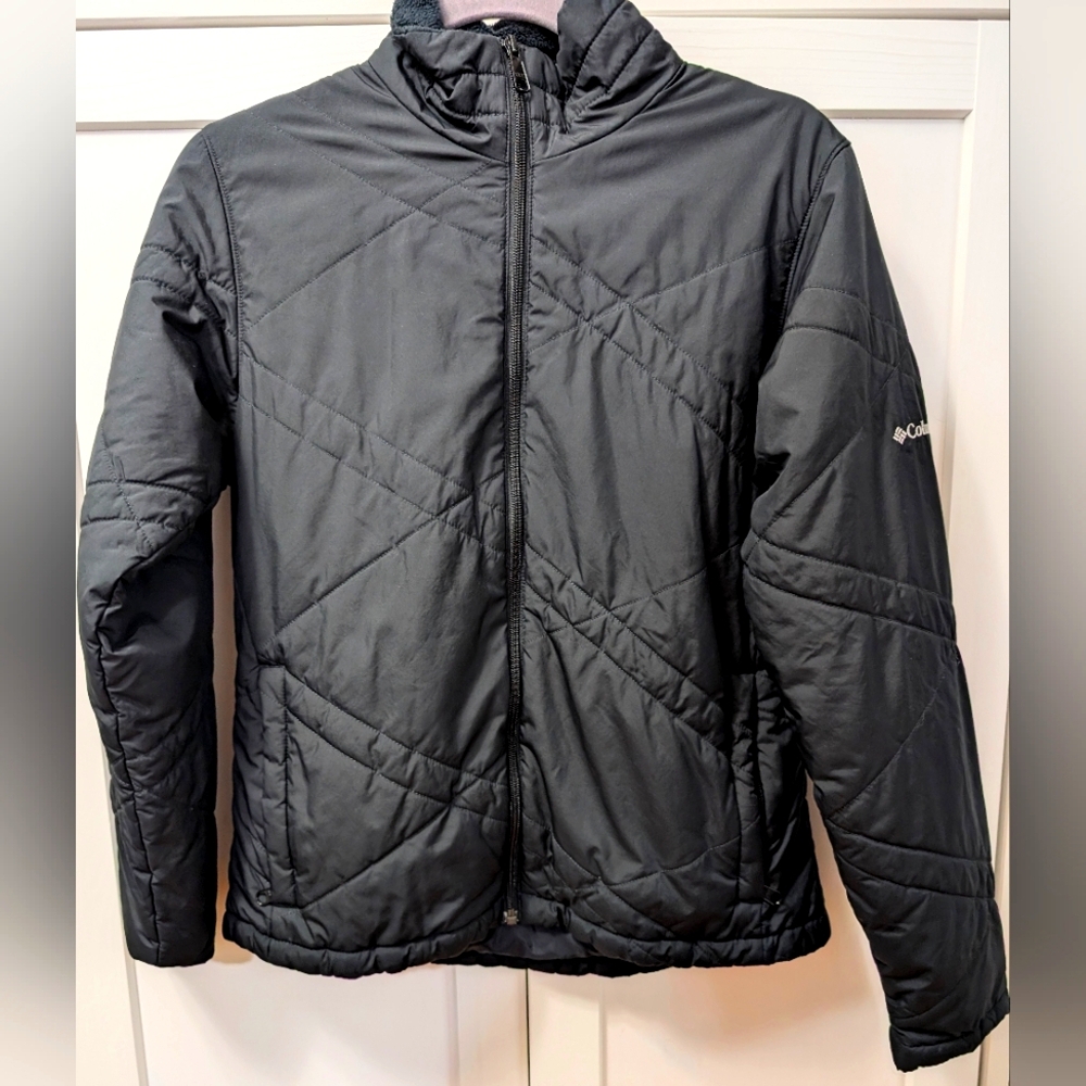 COLUMBIA, Full Zip, Quilted Jacket, Black, Size Medium, GUC